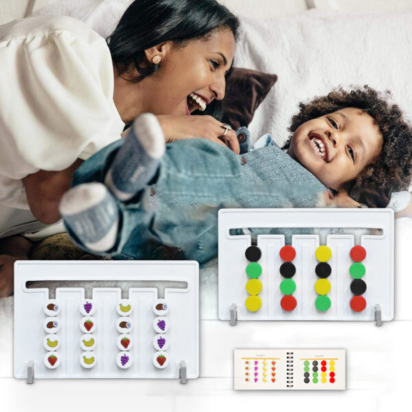 alilee 3 in 1 montessori fun & educational board game. color matching, fruit matching, custom drawing, puzzle and logic game, thinking training enlightenment hand eye coordinate, preschool early learning game, brain boosting toy for kids