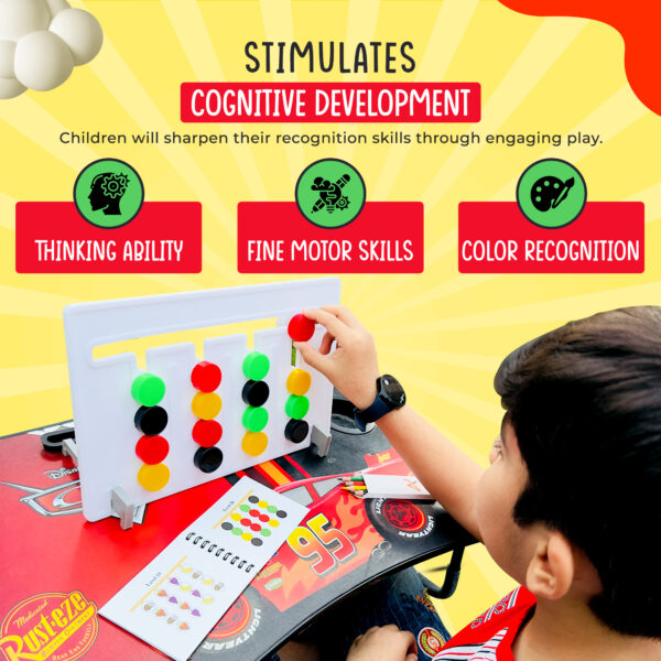 alilee 3 in 1 montessori fun & educational board game. color matching, fruit matching, custom drawing, puzzle and logic game, thinking training enlightenment hand eye coordinate, preschool early learning game, brain boosting toy for kids